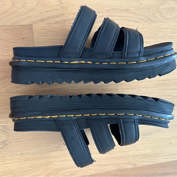 Dr. Martens Platform Black Sandals with Silver Buckles - Picture 3 of 6